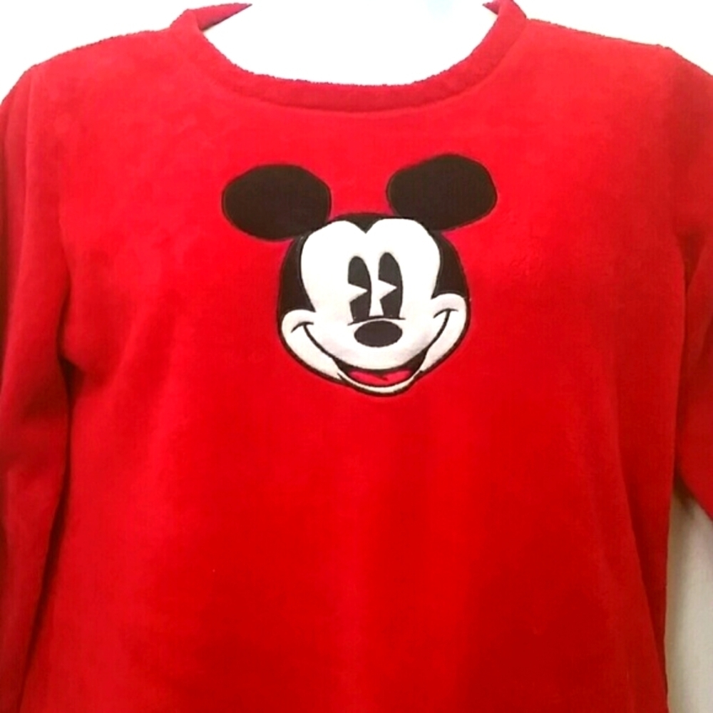 Disney Sweatshirt Red fleece Mickey Mouse long sleeve top